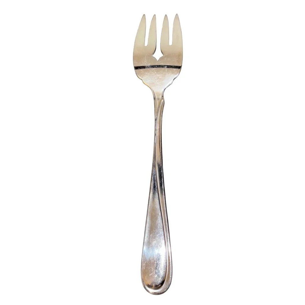 Vintage Oneida | Silver Plated Serving Fork | Twisted‎ Handle | Diamond Cutout